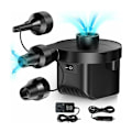 Miniatyrbillede 1 af 5: Elektrisk pumpe, pumpe inflation inflator med 3 dyser til oppustelige madrasser, oppustelig pool, oppustelig pude, elektrisk pumpe med