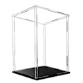 Miniatyrbillede 1 af 3: Akryl Vitrineboks Klar Akryl Bordplade Display Cube til Samleobjekter - Sort, 15x15x25cm (5.9x5.9x9.8in)