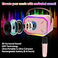Miniatyrbillede 2 af 5: Børne Karaoke Maskine med 2 Bluetooth Mikrofoner - Ideel Julefødselsdagsgave til Børn og Småbørn - Bærbar Trådløs Karaoke Højttaler