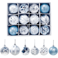 Miniatyrbilde 1 av 4: Pakke med 12 stk juletreheng Ornamenter Julepynt Gaver Dekorasjon Baller 6cm12 Boks PVC Julekuler (Farge