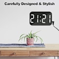 Miniatyrbild 2 av 5: Digital väckarklocka, Spegelyta klocka 6.2in LED-display med två USB-portar, automatiskt dimmerläge, skrivbords väggklocka med snooze-funktion