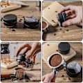 Miniatyrbilde 5 av 5: （58mm）Kaffefordeler 58mm Barista Tilbehør Kaffe Tamper Kaffe Pulver Dispenser 304 Rustfritt Stål Presset Klut Pulver Assortert Enkelt og P