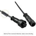Miniatyrbillede 5 af 5: Forlængerkabel, 10 stk., til LED-downlights, IP67 vandtæt, 1M / 3,3Ft, med han- og hunstik