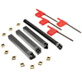 Miniatyrbilde 2 av 5: 4 stk dreieverktøyholder + CCMT09T304 forgasserinnsats + T15 skiftenøkkel