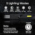 Miniatyrbild 3 av 5: 2-pack LED Pannlampor med Sensor COB XPE Kraftfulla 5 Lägen USB Uppladdningsbar Vattentät Huvudficklampa