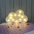 Miniatyrbillede 2 af 3: Skyformet LED-nattelys, batteridrevet dekorativ bordlampe til babybørns soveværelse, festtilbehør (hvid)