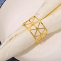 Miniatyrbild 3 av 5: Guld Servettringar, Metall Servettring Blad Servett Loop för Bröllop Fest Middag Födelsedag Bordsdekoration 6st
