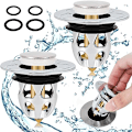 Miniatyrbillede 1 af 5: Pop-up vaskepropper, 2 universelle vaskepropper med 2 skiver, anti-stop afløbsfilter, køkken- og badeværelsesafløbspropper (34-40mm)