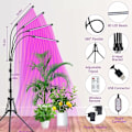 Miniatyrbilde 4 av 5: Plante Lampe, Vekstlys med Stativ, 80 LED Vekstlys 4 Hoder Fullspektrum Plantelampe med 10 Dimmenivåer 3 Timer Moduser