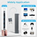 Miniatyrbild 5 av 5: HUB USB 3.0 4 Portar, Data Hub USB Ultra tunn, USB 3.0 Höghastighetsdataöverföring för MacBook, USB-minnen, PC-notebook, bärbar, externa hårddiskar, e