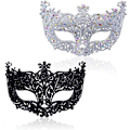 Miniatyrbilde 1 av 5: 2 stk. maske for maskeradeball, svart filigran og sølv filigran fest fancy julemaske masker for maskeradeball