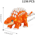 Miniatyrbillede 2 af 5: Dinosaur Byggesæt, DIY Mini Byggesæt Legetøj, Dinosaur Legetøj, Gave til Voksne og Børn (Ankylosaurus)