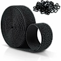 Miniatyrbilde 1 av 5: Gjenbrukbare Velcr-skrapestropper 10 m x 20 mm, justerbare kabelstropper med 50 plastløkker, fritt å kutte Velcr-kabelfester i svart nylon