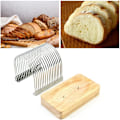 Miniatyrbild 3 av 5: Silver Brödskivare, Manuell Brödskivare, Jämn Tjocklek Kompakt Brödkutter Manuell Brödskärbräda för Hemgjort Bröd, Kakor, Smörgås Toast