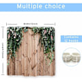Miniatyrbillede 5 af 5: Blomstermotiv og blade - 180 x 180 cm - Dekorativt bruseforhæng i træ med 12 kroge -