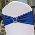 Miniatyrbilde 1 av 5: Elastisk stoltrekk med spenne, for bryllup, stol sløyfe laget av Lycra, polyester og spandex.,Bao blå, 10 stk