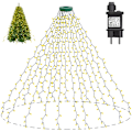 Miniatyrbilde 1 av 5: Juletre lyslenke 2 m x 16, 400 LED (1-2,4 m), 8 moduser, juledekorasjon for hus, hage, terrasse (varm hvit)