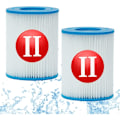 Miniatyrbillede 1 af 5: 2 stk. filter til Bestway type 2, spa udskiftning oppustelig poolfilter tilbehør til Bestway 58094 type II patroner, vaskbar og genanvendelig