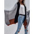 Miniatyrbilde 3 av 5: Kvinners Boho Buffalo Plaid Cape Cashmere Sjal Genser Cardigan Vinter Teppe Frakk, Svart