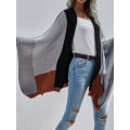 Miniatyrbillede 3 af 5: Kvindernes Boho Buffalo Plaid Cape Cashmere Shawl Cardigan Vintertæppe Frakke, Sort