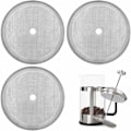 Miniatyrbillede 1 af 5: Pakke med 3 filtre med ekstra sigter til stempelkande, genanvendelige rustfri stålnetfiltre til franske stempelkaffemaskiner på 1000 ml / 34 oz /