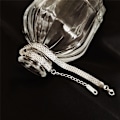 Miniatyrbilde 3 av 3: s925 sterling sølv glitrende flettet bredt armbånd for kvinner
