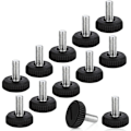 Miniatyrbillede 1 af 4: Sæt med 12 justerbare møbelfødder - M6 x 20 mm - Sort - Nivelleringsfødder til møbler, fødder, stol, bord