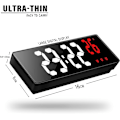 Miniatyrbild 2 av 5: Digital väckarklocka, 6,7\" LED digital väckarklocka med temperatur/röstaktiverad/icke tickande/snooze/datumtid justerbar ljusstyrka för barn