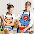 Miniatyrbild 2 av 5: Personligt förkläde för män och kvinnor (2 stycken), Vattentätt förkläde Justerbart Kockmatlagning Förkläde Bakning Grill Hushållning 2-delars set Damkit