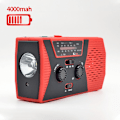 Miniatyrbild 5 av 5: 4000MAH LORDABLE RADIRE RADIRE RADILE SOLRADIO RADIO/CRANVELLE/AM/FM VEVRADIO Radio Batteri Nödladdare Dynamo LAMPA SOS ALARM POLLETHER POLLETHE