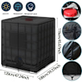 Miniatyrbild 3 av 5: 1000L IBC Tankskydd, 420D Vattentankskydd, Anti-UV Tankskydd, IBC Tankskydd med Dragkedja, 120 x 100 x 116 cm (Svart)