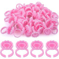 Miniatyrbilde 1 av 5: 100 stk. vippeløft limholder engangsbeholder i plast ringer brett for vippeløft verktøy (rosa)