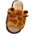 Miniatyrbillede 1 af 4: Leopard Slide Slippers til kvinder Giraffe Slippers til kvinder Vinter Varme Bomuld Hjemmesko Wloodland Sandal 7uk