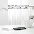 Miniatyrbilde 4 av 5: USB-kontakt, 3-pakning 2.1A/5V lader for iPhone 11 Pro Max XS XR X 8 7 6 6S Plus 14 13 12 SE 5 5S 5C, Samsung Galaxy, Huawei, 2 Power Port telefonadapter