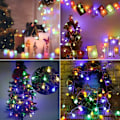 Miniatyrbillede 3 af 5: Multifarvede lyskæder, 50 LED julekuglelys 8 tilstande med timerfunktion, vandtætte LED-lyskæder til indendørs og udendørs, soveværelse, Pa