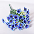 Miniatyrbild 1 av 5: Artifici Faux, 12 st konstgjorda blommor i gula gröna buskar, plastväxter för inomhus- och utomhusbruk, planterade i hemdekor (blå)