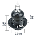 Miniatyrbillede 2 af 5: E27 pæreholder, 4 stk. E27 fatning, E27 fatning pære, solid pæreholder, sort adapter fatning, lampe fatning dekoration cafe køkken