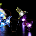 Miniatyrbild 3 av 3: Dekorativa Kolibri-Stränglampor, 4 meter, 40 LED Kalla Vita Vädertåliga 8 Lägen Batteridrivna Fjäderstränglampor för Semesterfester Säng