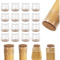 Miniatyrbild 1 av 5: 16-pack uppgraderade transparenta möbelmattor (lämpliga Φ: 3-4,5 cm) för trägolv, stolsbensöverdrag med filt, förhindrar repor på trägolv