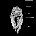 Miniatyrbilde 4 av 4: Stor Boho-stil drømmefanger med hvite fjær, macrame veggdekorasjon håndlaget