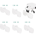 Miniatyrbillede 2 af 4: Forstørrelsesglas med lyst pandebånd, håndfri støtteholder, forstørrelsesglas med LED-lys til fritid, læsning, elektrikere, juvelerer, syning