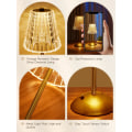 Miniatyrbilde 2 av 3: Berøringskrystalllampe, 3 farger oppladbar lampe, trådløs lampe for soverom, berøringslampe soveromslampe