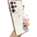 Miniatyrbilde 1 av 5: Søt hjertemønster Tpu-belegg etui kompatibel med Galaxy S23 Ultra, med justerbar håndleddsstropp