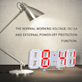 Miniatyrbild 4 av 4: 3D LED elektronisk digital klocka bordsklocka väckarklocka lysande väggklocka, vitt skal blå display - vitt skal blå display