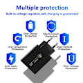 Miniatyrbilde 2 av 5: 3A QC3.0 Enkeltports USB Mobiltelefon Rask Lading Ladere - EU Svart