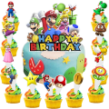 Pikkukuva 1 / 5: 13 kappaleen Mario-kakkukoriste, Mario-kakkukoriste, Mario Kid -kakkukoriste, Mario-syntymäpäiväkakkukoriste, lapsille syntymäpäiväjuhlan kakkukoristetarvikkeet