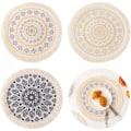 Miniatyrbilde 1 av 5: （3 stk.） Runde Boho-mønstre, Vaskbar Boho Rund Boho, Boho Bomullsstoff, Rund Boho-dekorasjon, Naturlig Bomull Daglig, Tilpasset Daglig