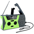 Miniatyrbild 1 av 5: Vklopdsh Solcellsvevradio AM, Dynamo E-Radio med 2000 MAh Powerbank för Resor, Camping utomhus