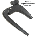 Miniatyrbilde 3 av 5: Svart. Gitarholder i legering med skruknapp for 6-strengs akustisk og elektrisk gitar, ukulele, bass og banjo