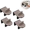 Miniatyrbilde 1 av 4: （6 × 3.7 × 2.3cm） Pakke med 4 sikkerhetslåser for justerbart skyvevindu, justerbar skyvedør, beskyttelse for barn, sikkerhetslåser for vinduer
